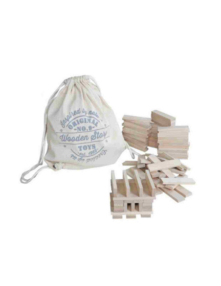 Drewniane Klocki Architektoniczne w Worku – 200 elementów