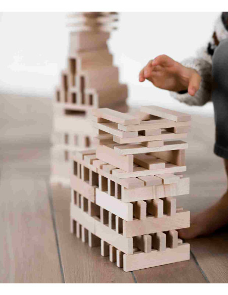 Drewniane Klocki Architektoniczne w Worku – 200 elementów