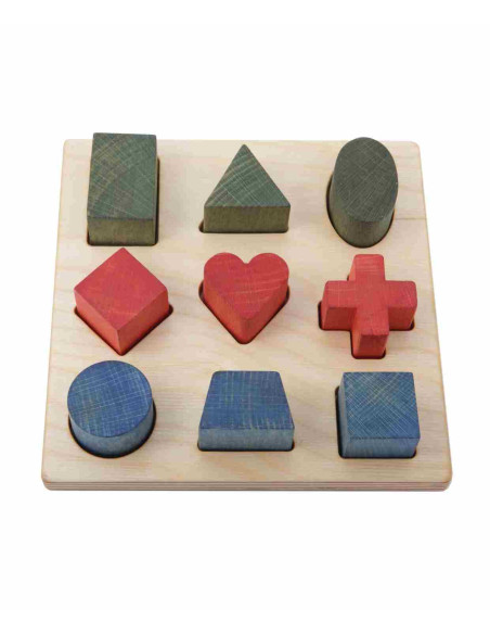 Drewniane Klocki do Sortowania Kształtów – Kolorowe