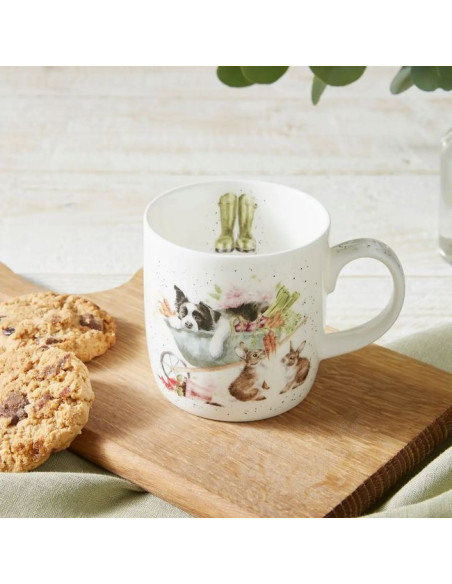 Drzemiący Pies i Króliki – Kubek Porcelanowy 310 ml