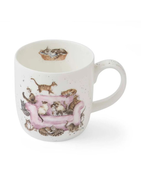 Kotki na Różowym Fotelu – Kubek Porcelanowy 310 ml