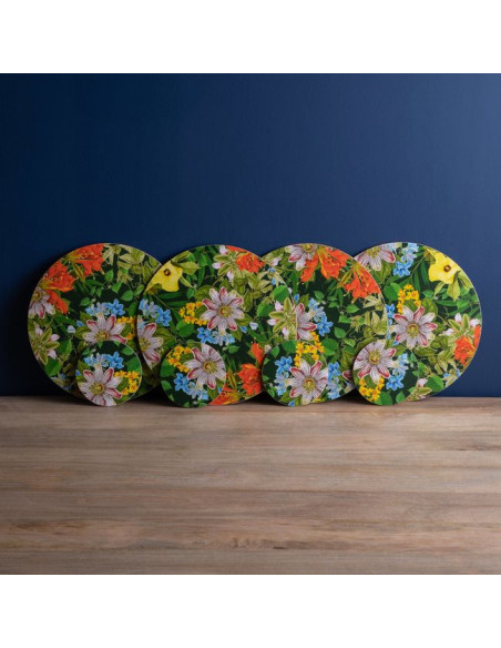 Kwiaty Podkładki Okrągłe Duże Premium – 4 szt.