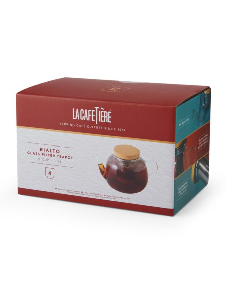 Szklany Dzbanek z Zaparzaczem i Pokrywką La Cafetière Rialto – 4 Filiżanki, 1,2 L