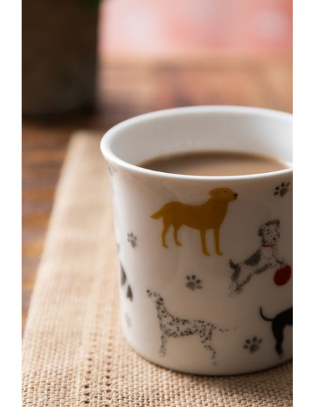 Mikasa, Kubek Porcelanowy Ryflowany Psy – 250 ml