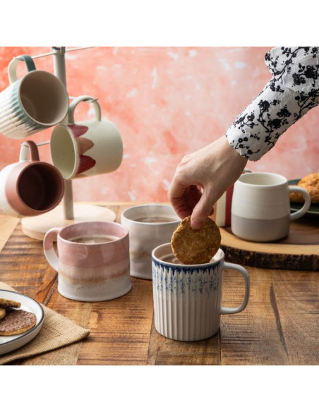 Mikasa, Kubek Kamionkowy Teksturowany Niebieski – 410 ml