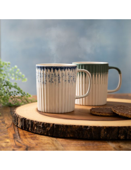 Mikasa, Kubek Kamionkowy Teksturowany Niebieski – 410 ml