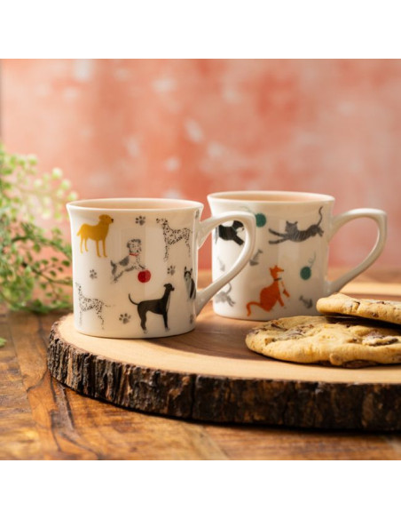 Mikasa, Kubek Porcelanowy Ryflowany Koty – 250 ml