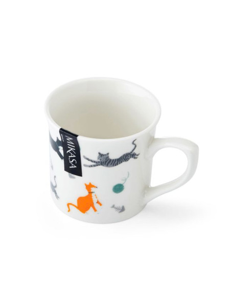 Mikasa, Kubek Porcelanowy Ryflowany Koty – 250 ml