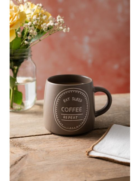 Mikasa, Kubek Kamionkowy Eat Sleep Coffee Repeat – 400 ml