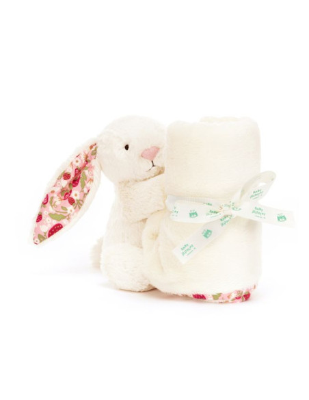 Króliczek z Kwiecistymi Uszami „Berry” Szmatka Przytulanka Kremowa 34 cm