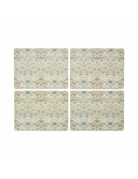 Morris & Co. Ptak w Truskawkach, Podkładki Duże – 4 szt.