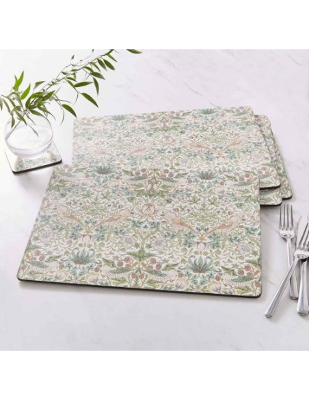 Morris & Co. Ptak w Truskawkach, Podkładki Duże – 4 szt.