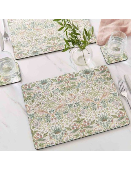 Morris & Co. Ptak w Truskawkach, Podkładki Duże – 4 szt.