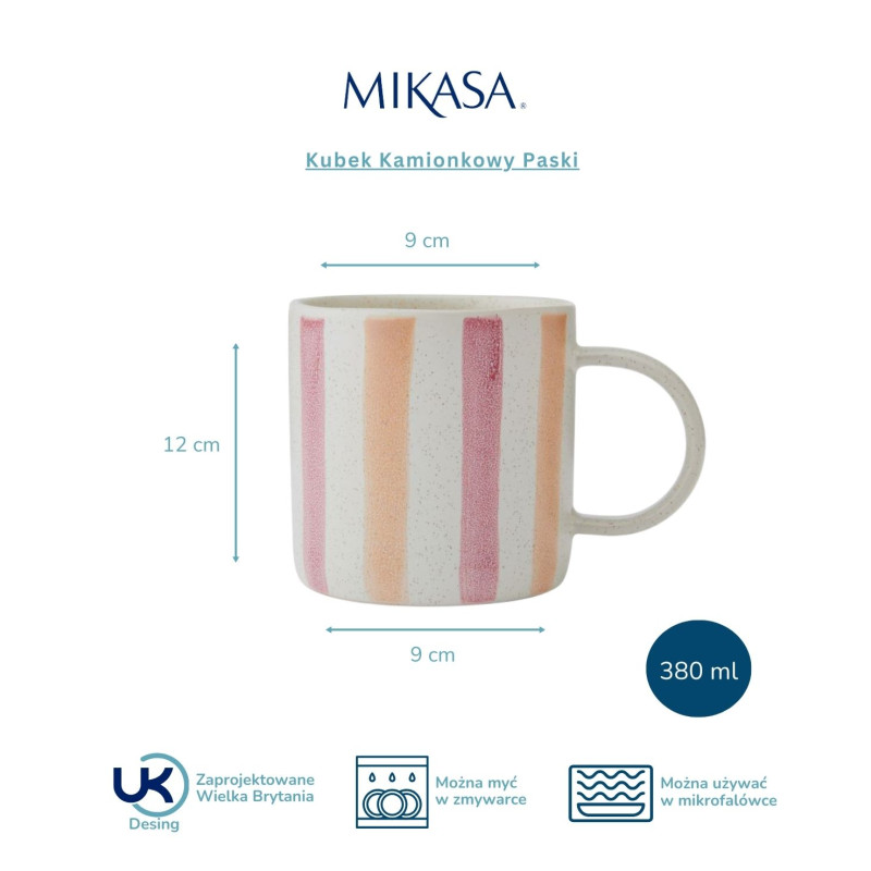 Mikasa, Kubek Kamionkowy Paski – 380 ml