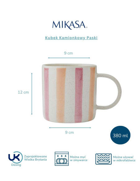 Mikasa, Kubek Kamionkowy Paski – 380 ml