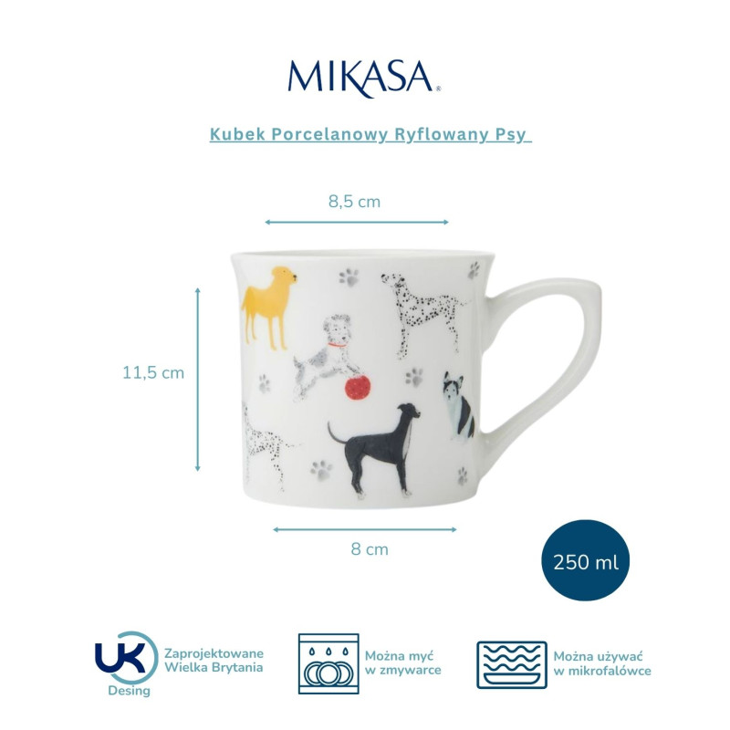 Mikasa, Kubek Porcelanowy Ryflowany...