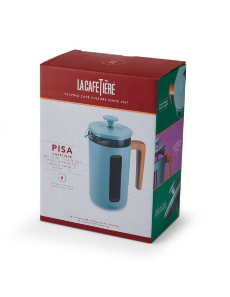 Zaparzacz do Kawy Typu French Press La Cafetière Pisa na 8 filiżanek, kolor błękitny