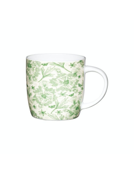 Kubek porcelanowy z liśćmi botanicznymi, 425 ml