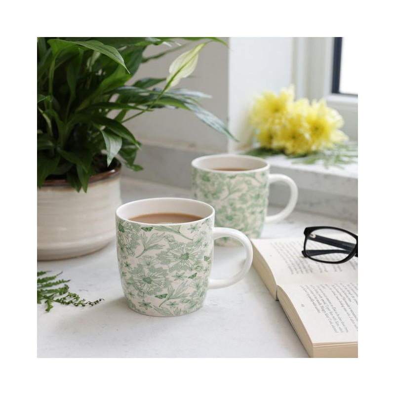 Kubek porcelanowy z liśćmi...