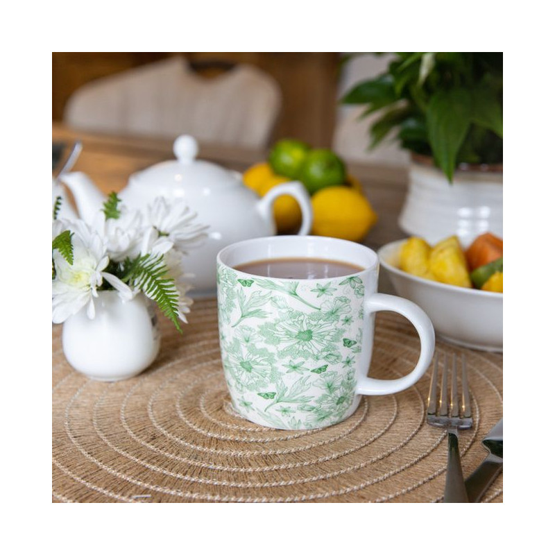 Kubek porcelanowy z liśćmi...