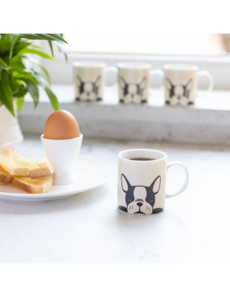 Espresso porcelanowa filiżanka z buldogiem francuskim 80 ml