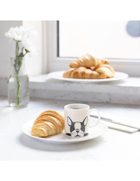 Espresso porcelanowa filiżanka z buldogiem francuskim 80 ml
