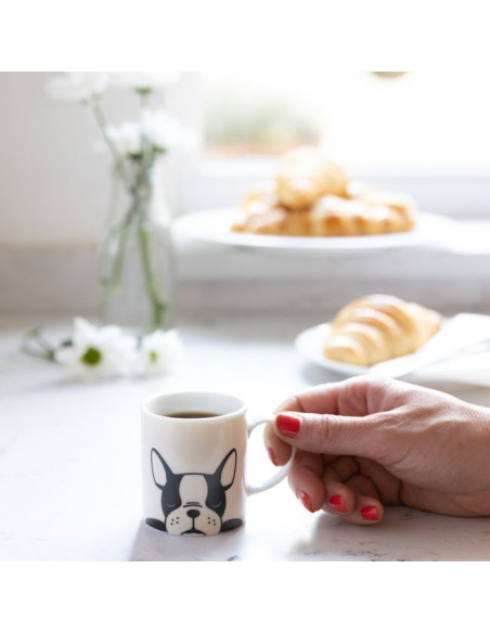 Espresso porcelanowa filiżanka z buldogiem francuskim 80 ml