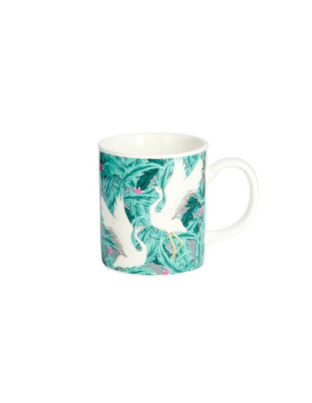 Espresso porcelanowa filiżanka z egzotycznym wzorem żurawia, 80 ml