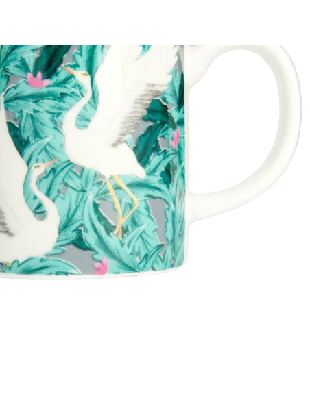Espresso porcelanowa filiżanka z egzotycznym wzorem żurawia, 80 ml