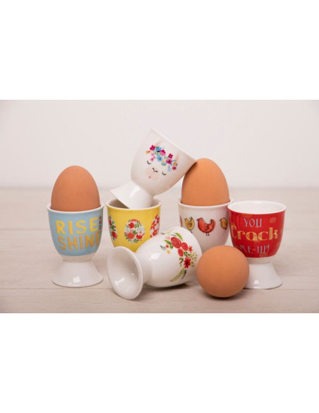 Porcelanowy kieliszek na jajko "You crack me up"