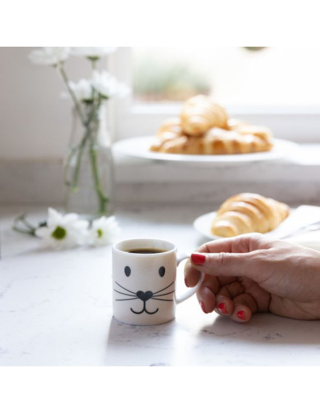Espresso porcelanowa filiżanka z kocią buźką, 80 ml