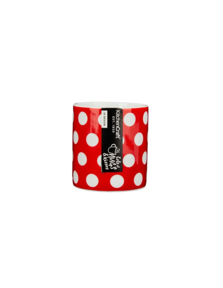 Espresso porcelanowa filiżanka w czerwone kropki 80 ml