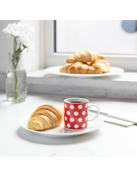 Espresso porcelanowa filiżanka w czerwone kropki 80 ml