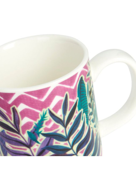 Espresso porcelanowa filiżanka z motywem egzotycznych liści, 80 ml