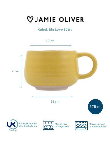 Jamie Oliver Kubek Big Love Żółty, 375 ml