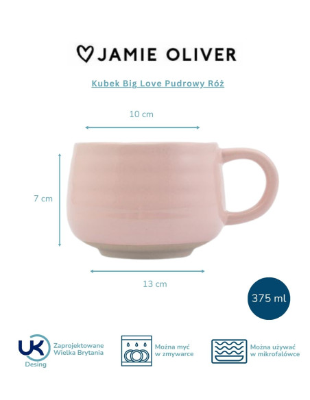 Jamie Oliver Kubek Big Love Pudrowy Róż, 375 ml