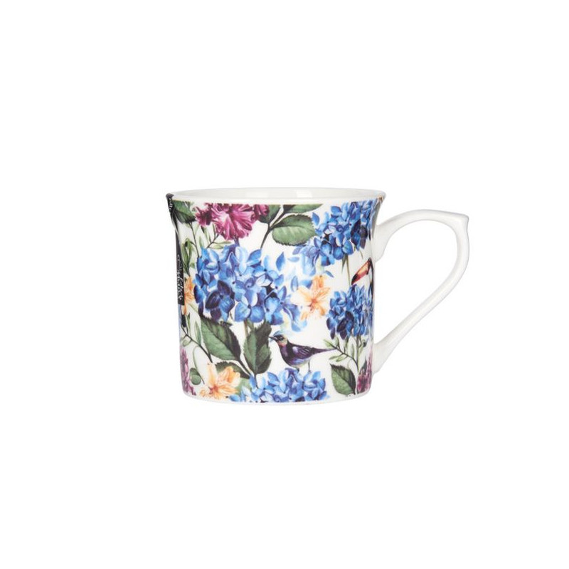 Porcelanowy kubek ryflowany Kwiaty,...