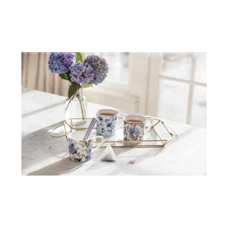 Porcelanowy kubek ryflowany Kwiaty,...