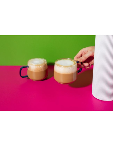 Zestaw 2 kubków szklanych La Cafetière z niebieskim uchwytem, 275 ml