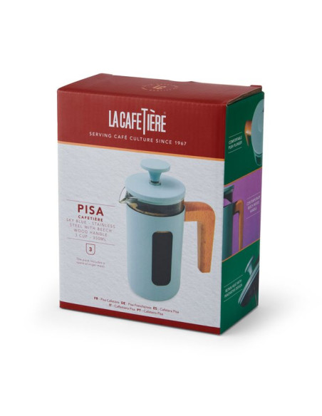Zaparzacz do Kawy Typu French Press La Cafetière Pisa na 3 filiżanki, kolor błękitny