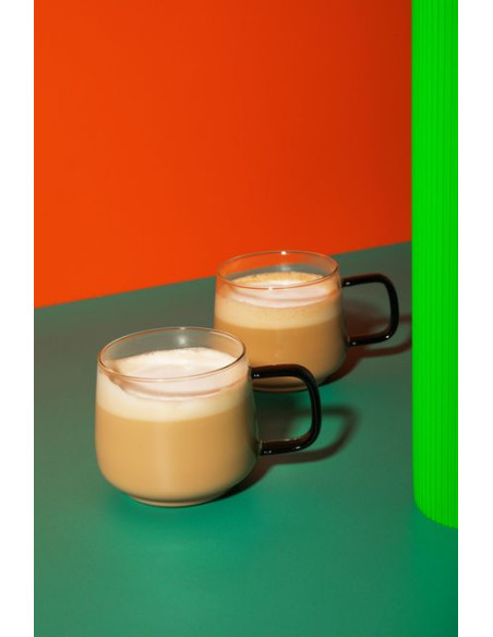 Zestaw 2 kubków szklanych La Cafetière z zielonym uchwytem, 275 ml