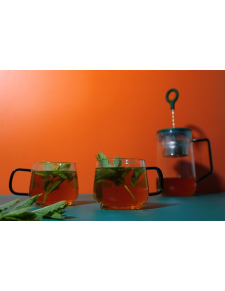 Zestaw 2 kubków szklanych La Cafetière z zielonym uchwytem, 275 ml