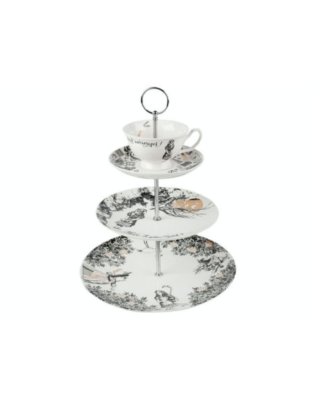 Alicja w Krainie Czarów 3-poziomowy Stojak Porcelanowy na Ciasto