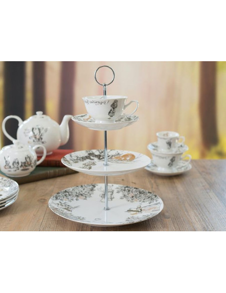 Alicja w Krainie Czarów 3-poziomowy Stojak Porcelanowy na Ciasto