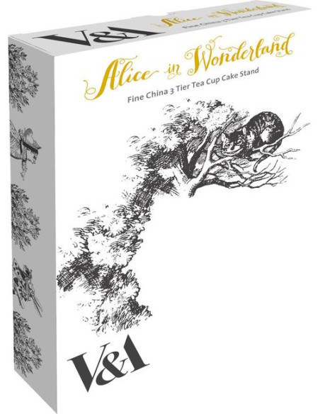 Alicja w Krainie Czarów 3-poziomowy Stojak Porcelanowy na Ciasto