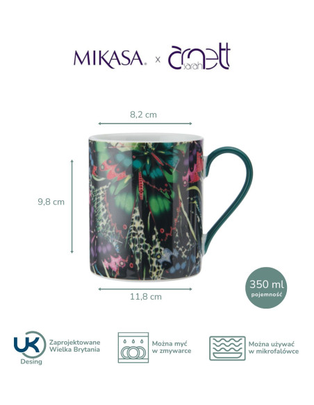 Mikasa Kubek porcelanowy Motyl, 350 ml