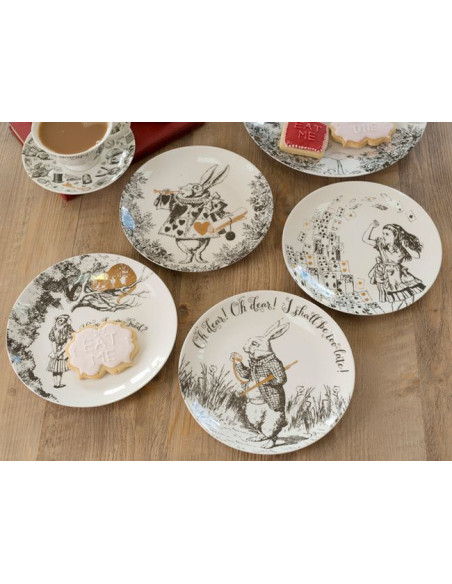Alicja w Krainie Czarów Talerze Płaskie Porcelanowe 4 szt.