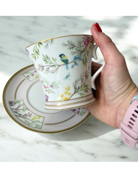 Ptasia Melodia – Filiżanka Porcelanowa ze Spodkiem w Ozdobnym Pudełku 350 ml