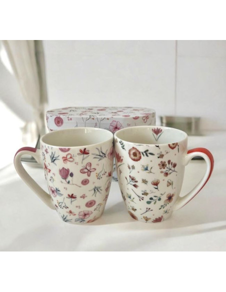 Łąka Kwiatowa Kubki Porcelanowe w Ozdobnym Pudełku 350 ml, 2 szt.