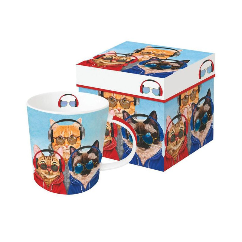 Koty Kubek Porcelanowy w Ozdobnym...